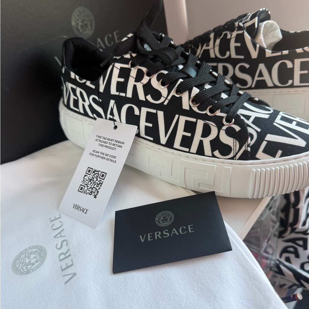 Versace Monochrome Logo Sneakers Size 42